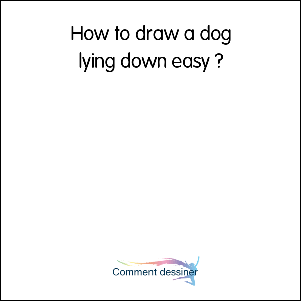 How to draw a dog lying down easy